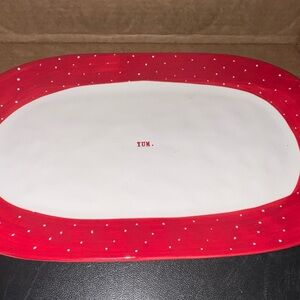 Rae Dunn Red and White Polka Dot Platter